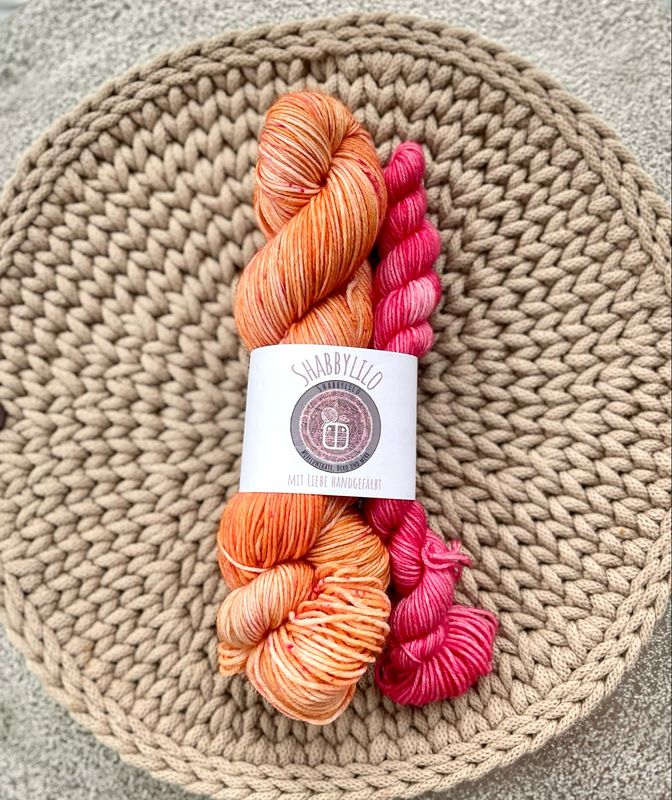 Sock-Set 4-fach, 100g + 20g Mini, Merino extrafine "Nektarine"