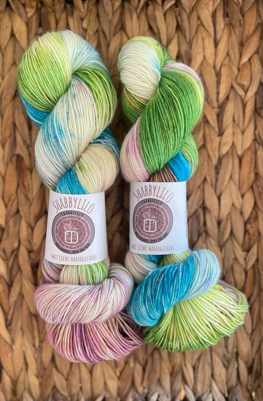 Sockenwolle 4-fach, 100g, Merino "Seerose"