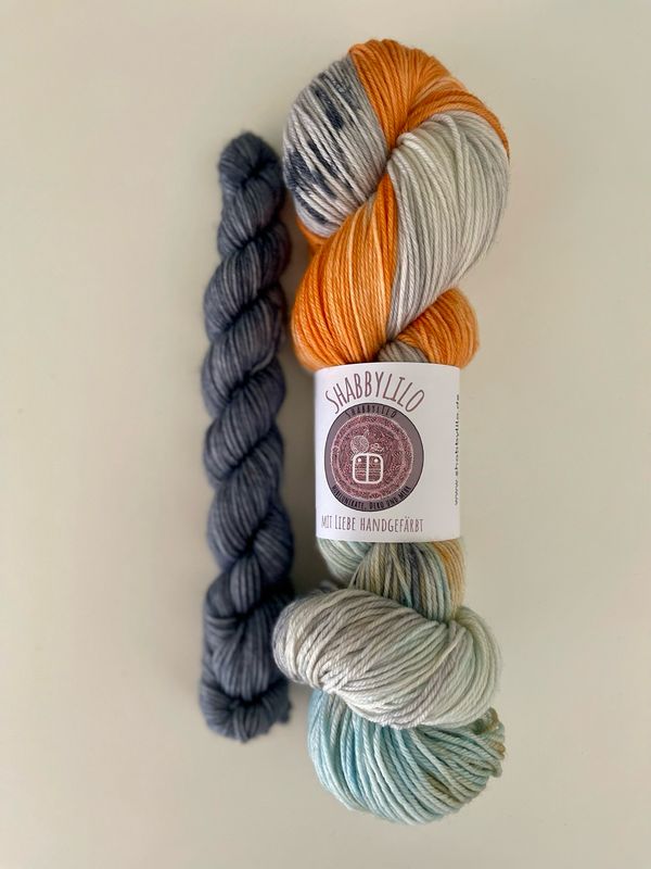 Sock-Set 4-fach, 100g + 20g Mini, Merino extrafine "Goldstumpfnase"