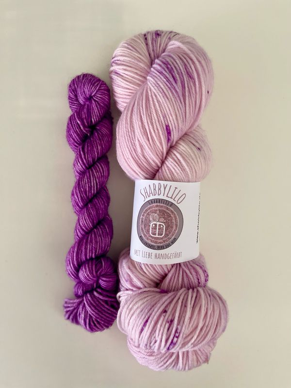 Sock-Set 4-fach, 100g + 20g Mini, Merino extrafine "Lavendelsplitter"