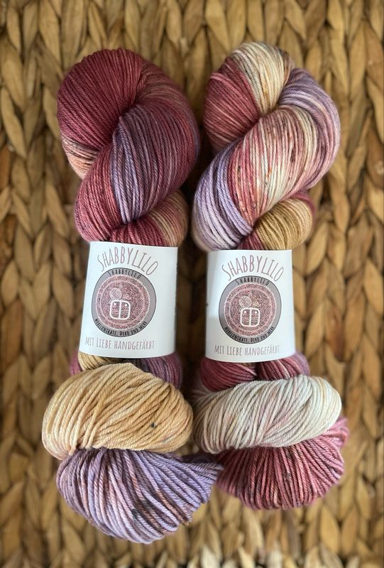 Sockenwolle 4-fach, 100g, Merino extrafine "Burgundernougat"