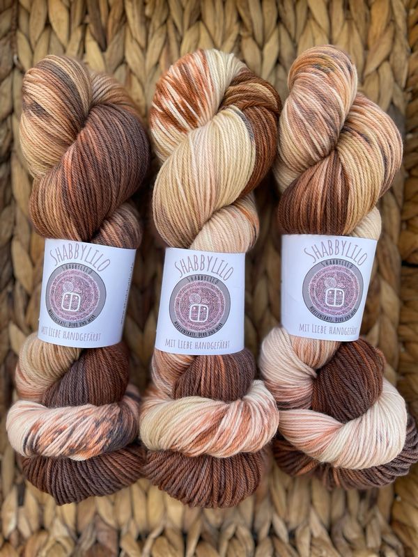 Sockenwolle 4-fach, 100g, Merino extrafine "Cappuccino"