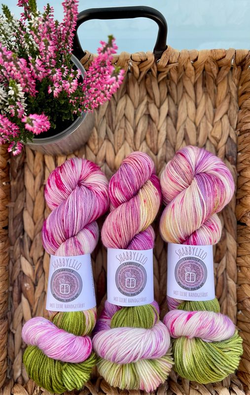 Sockenwolle 4-fach, 100g, Merino extrafine "blühende Heide"