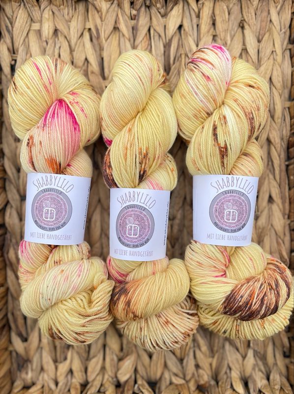 Sockenwolle 4-fach, 100g, Merino extrafine "Zwiebelkuchen"