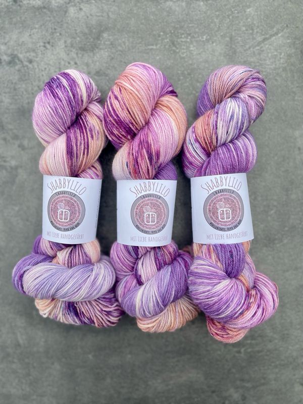 Sockenwolle 4-fach, 100g, Merino extrafine "Kuschelige Lila-Vibes"