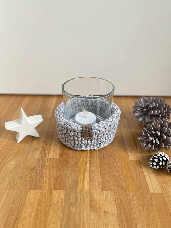 Windlicht klein "Light Grey“