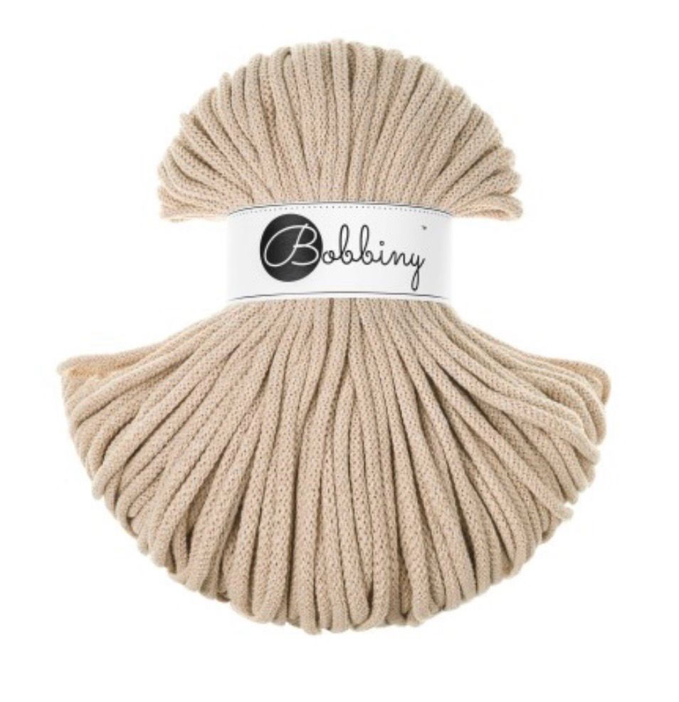 Bobbiny Premium 5mm geflochten, Warm Beige