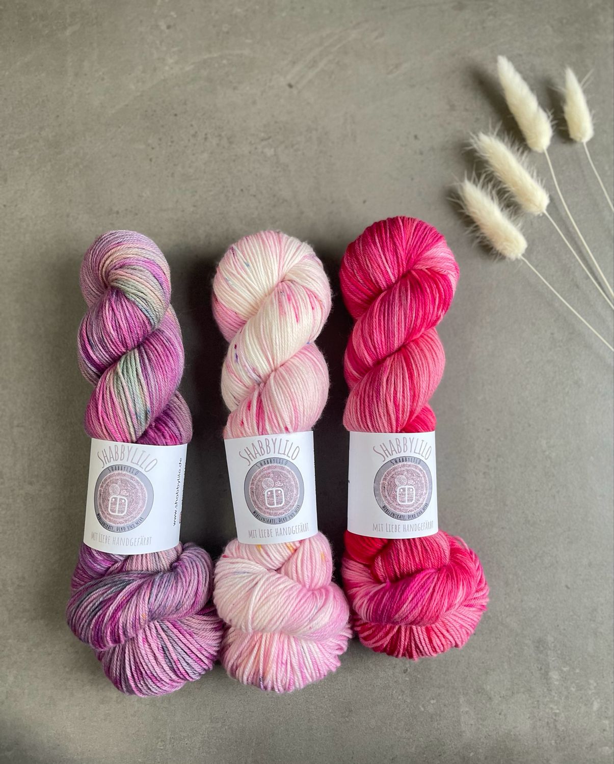 Valentinstags Fade-Set – verlieb’ dich Masche für Masche, 3 Stränge Merino extrafine