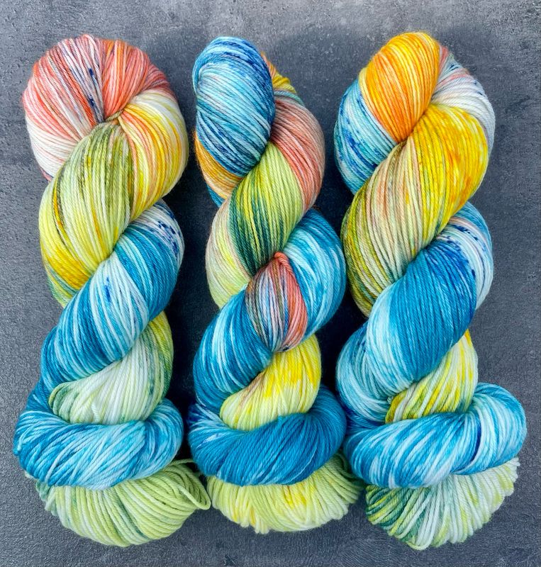 Sockenwolle 4-fach, 100g, Merino extrafine Sockenwolle 4-fach, 100g, Merino extrafine "Tropenglück"