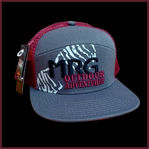OUTDOOR ADVENTURER TRUCKER HAT with BLACK MRG LOGO