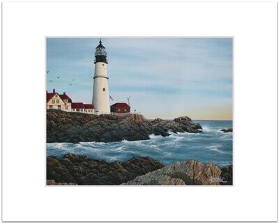 Portland Maine Lighthouse Fine Art Print - 5x7 matted to 8x10