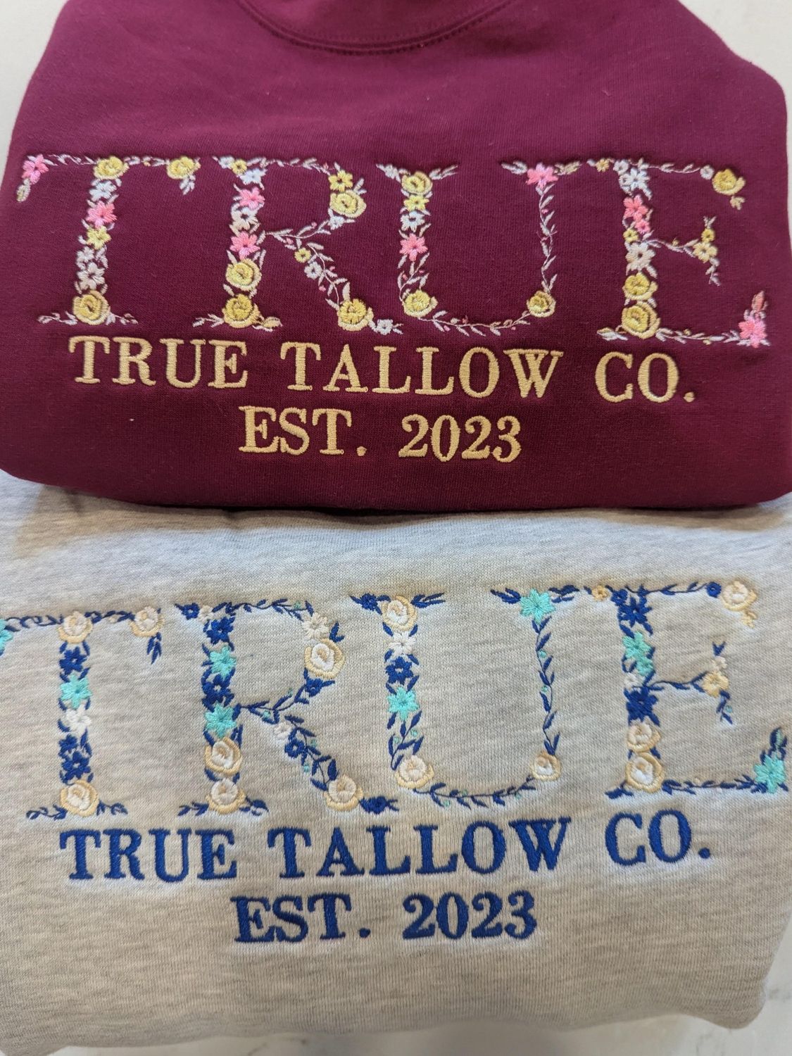 TRUE Floral Embroidered Crewneck