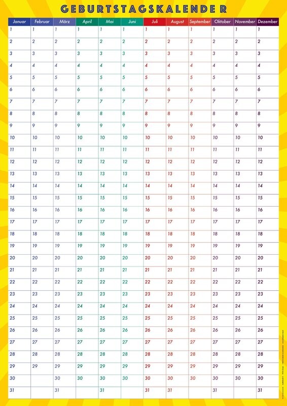 Geburtstagskalender Dauerkalender Geburtstagskalender Dauerkalender