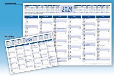 A4 Tischkalender 2024 blau