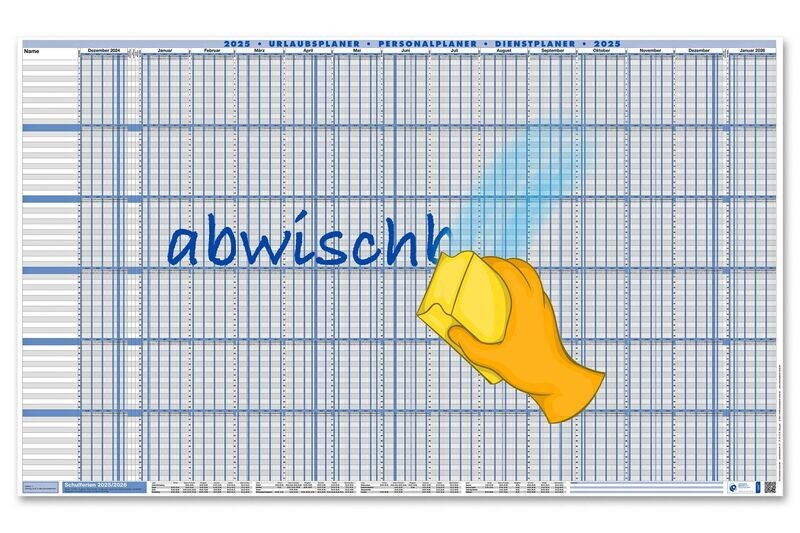 SUPER-SIZE abwischbar Urlaubsplaner Personalplaner 2025 SUPER-SIZE abwischbar Urlaubsplaner Personalplaner 2025