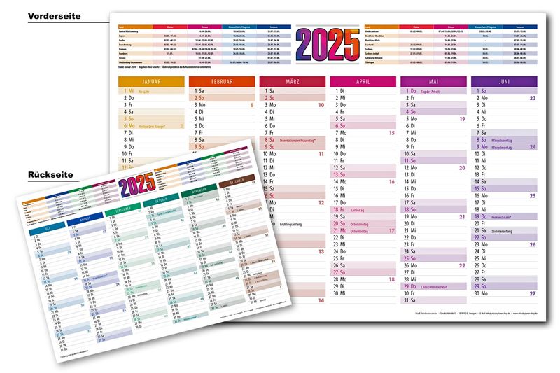 A4 Tischkalender 2025 Multicolor A4 Tischkalender 2025 Multicolor