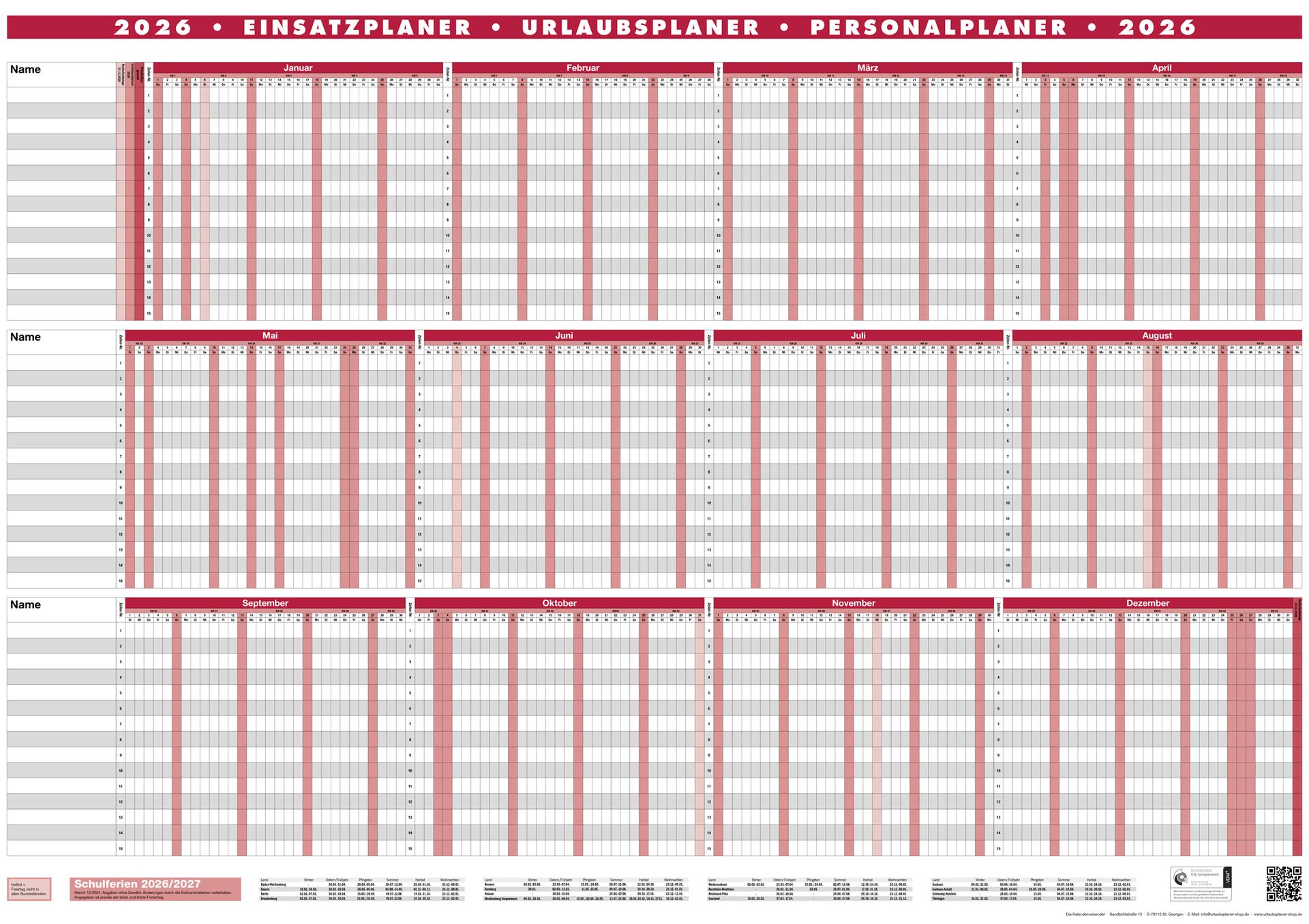 Einsatz- und Projektplaner 2026