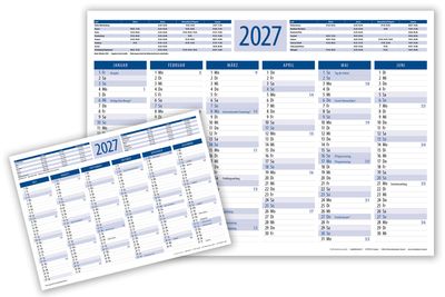 A4 Tischkalender 2027 blau A4 Tischkalender 2027 blau