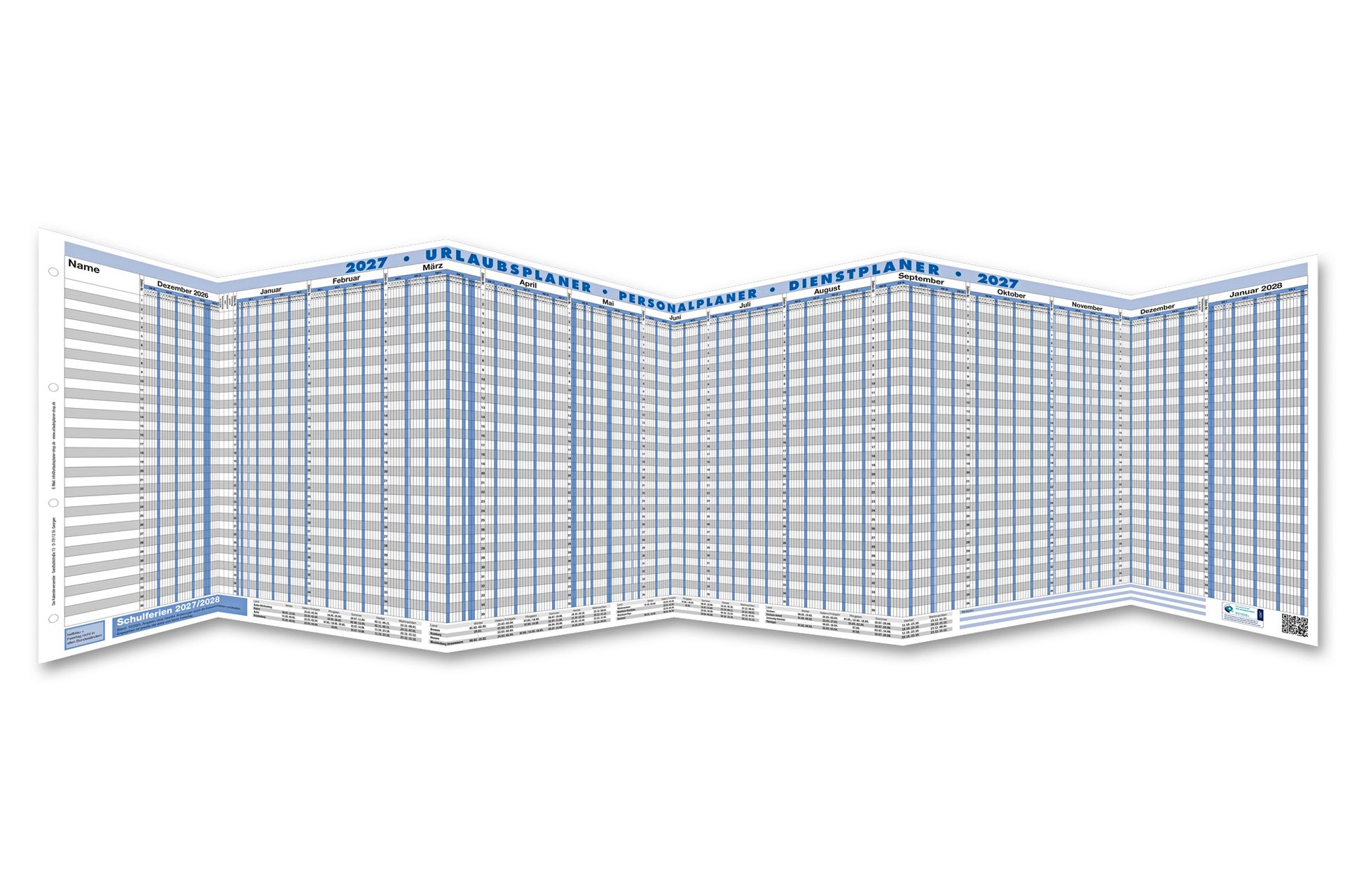 Urlaubsplaner Personalplaner 2027