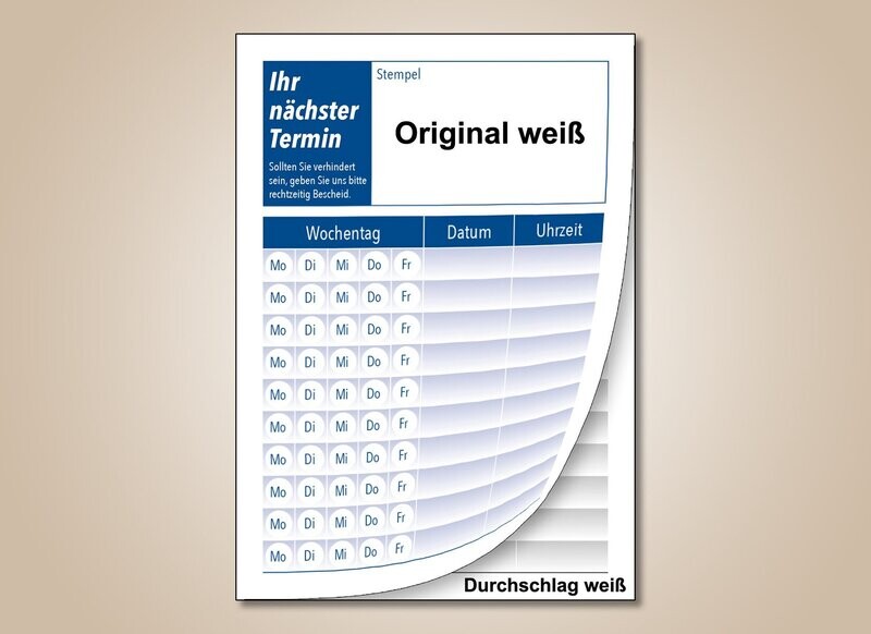 Terminblock mit Durchschlag DIN A7 blau