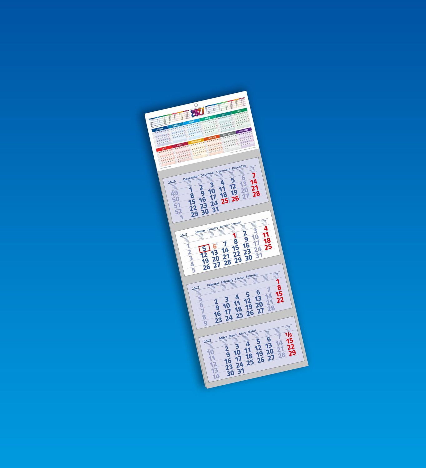 4-Monatskalender / Jahreskalender 2027