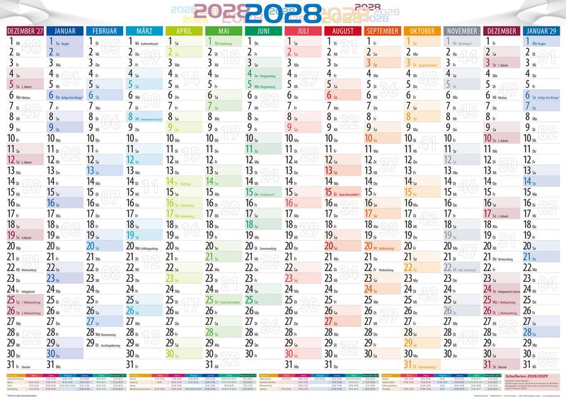 Jahresplaner - Wandplaner 2028 DIN A1 Jahresplaner - Wandplaner 2028 DIN A1