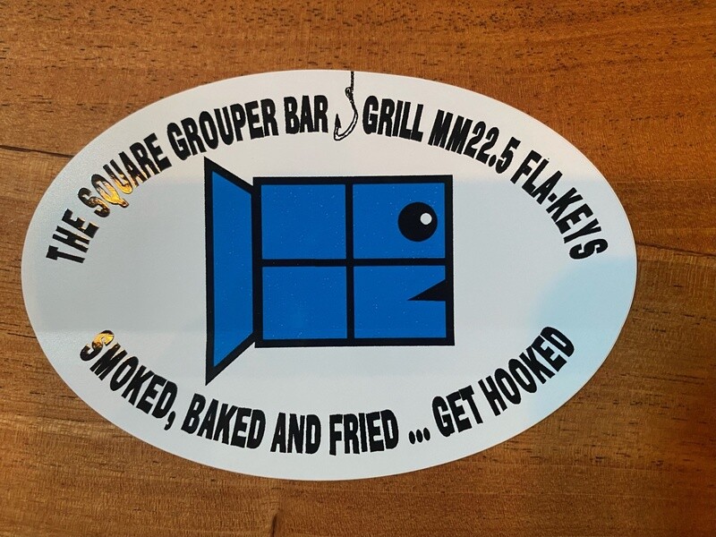 Square Grouper Cudjoe Sticker - Oval
