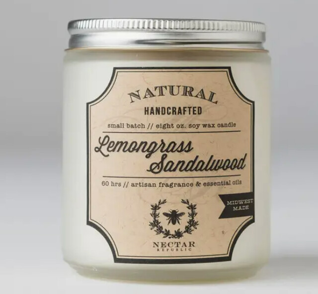 Lemongrass + Sandalwood Soy Candle