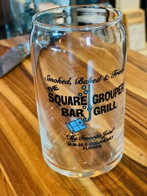 Square Grouper Beer Can Glass