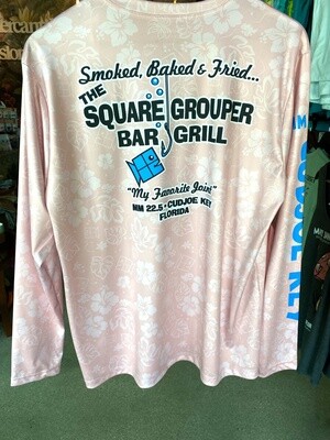 Square Grouper Aloha Pink Long Sleeve