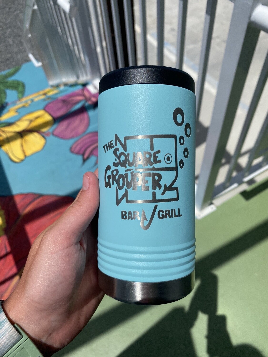 Square Grouper Slim Can Holder