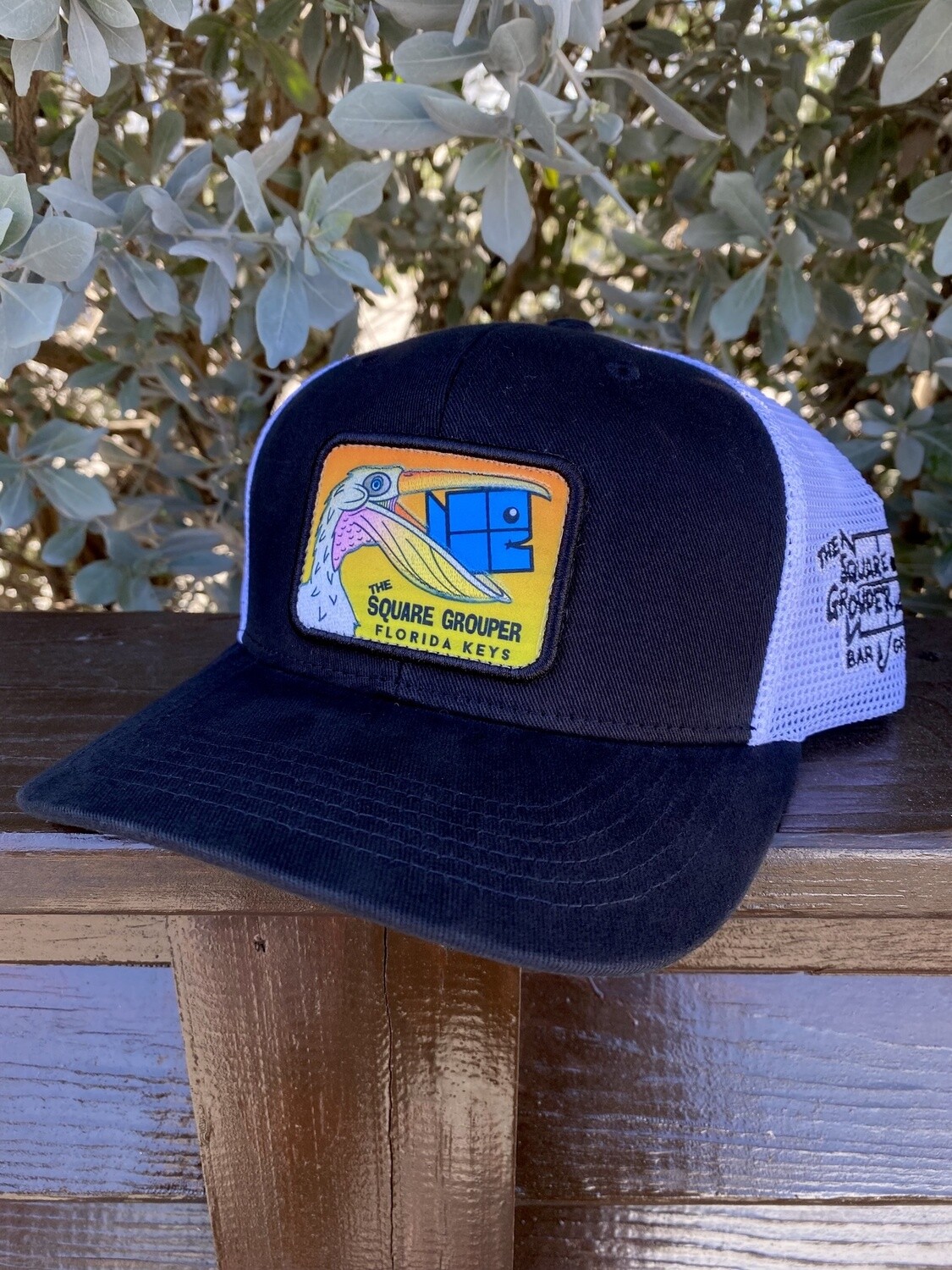 SWCO Pelican Snap-Back Hat, Colour: Black on White