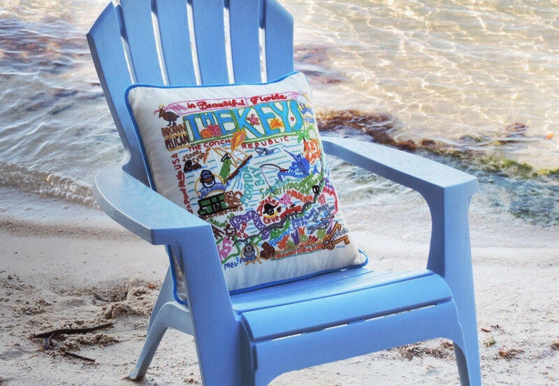 Florida Keys Hand-Embroidered Pillow