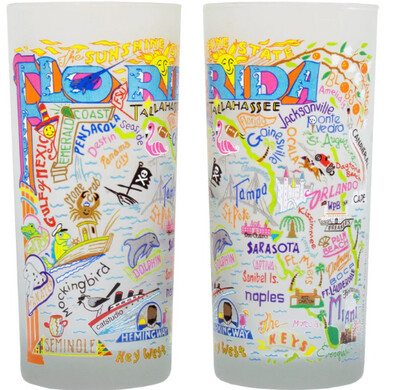 Florida Frosted Drinking Glass