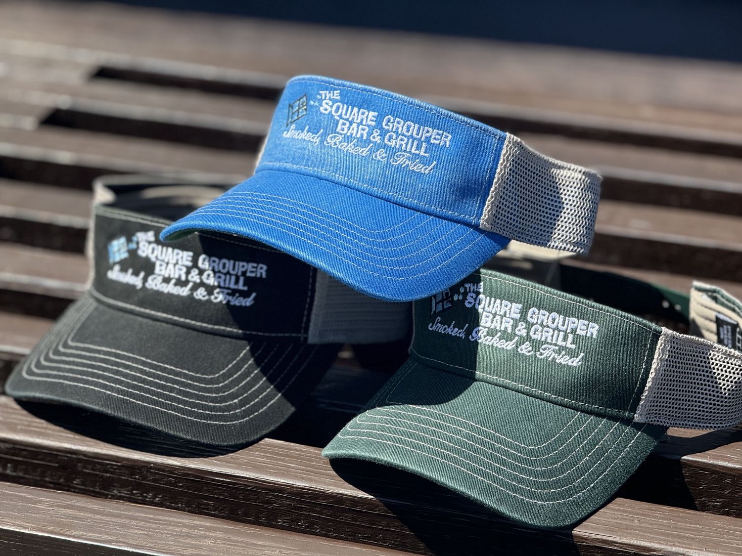 Vintage Washed Cotton Twill Mesh Visor, Colour: Green &amp; Khaki