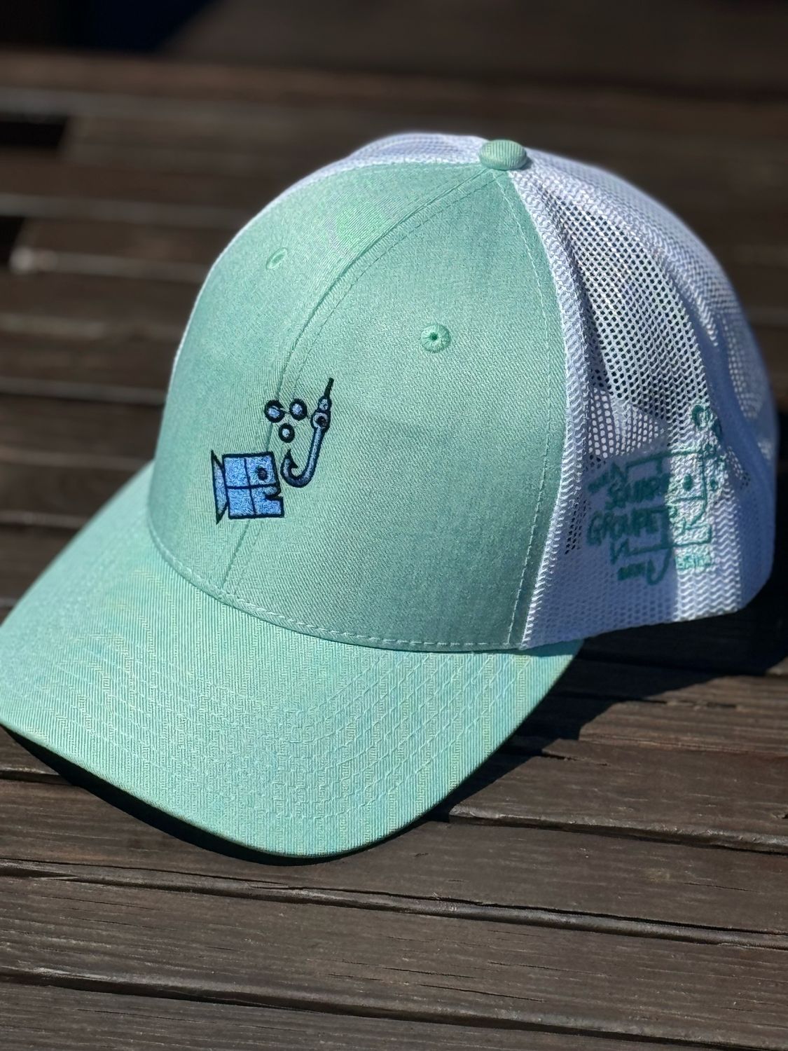 Smoked, Baked &amp; Fried Heather Cotton Trucker Hat, Colour: Mint Heather