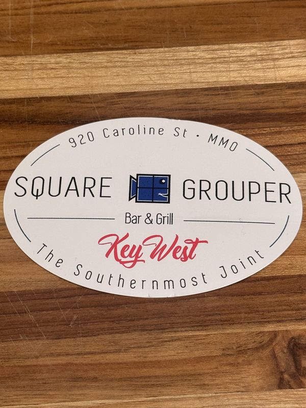 Square Grouper Key West Sticker - Oval