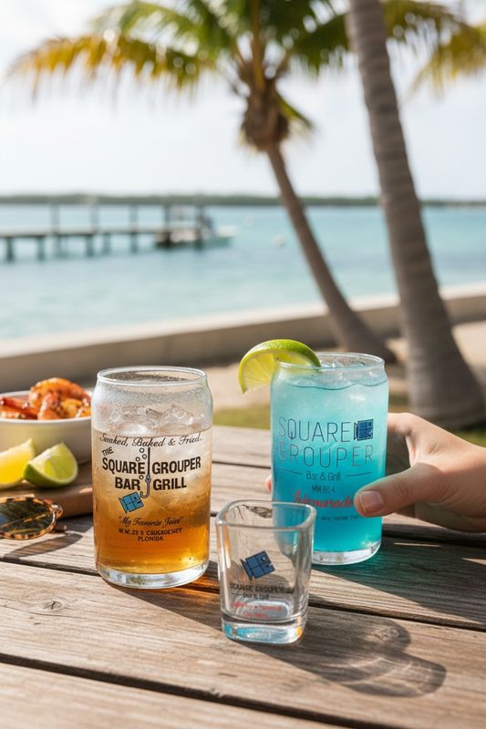Square Grouper Bar Glasses