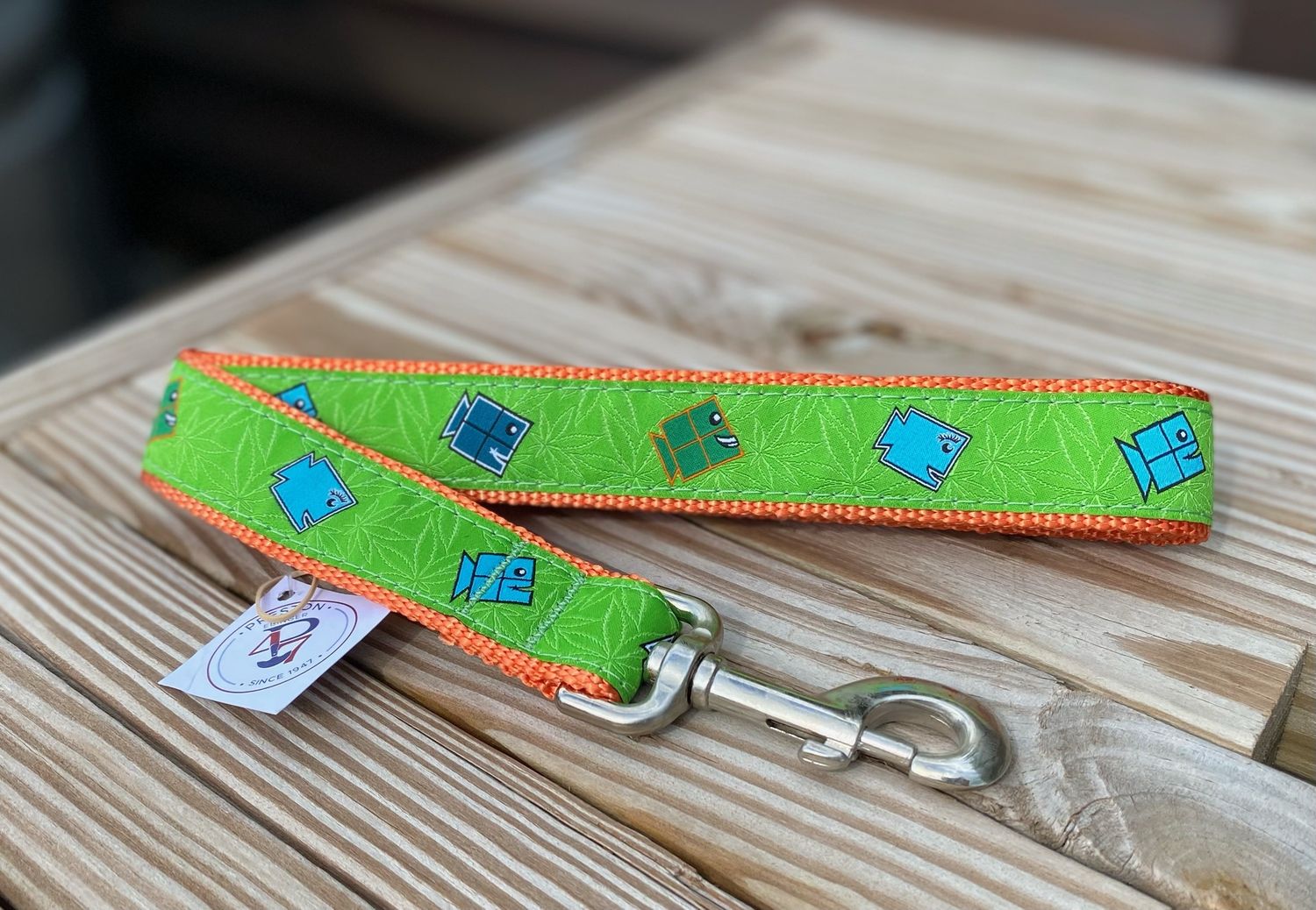 Square Grouper Dog Leash4, Colour: Orange