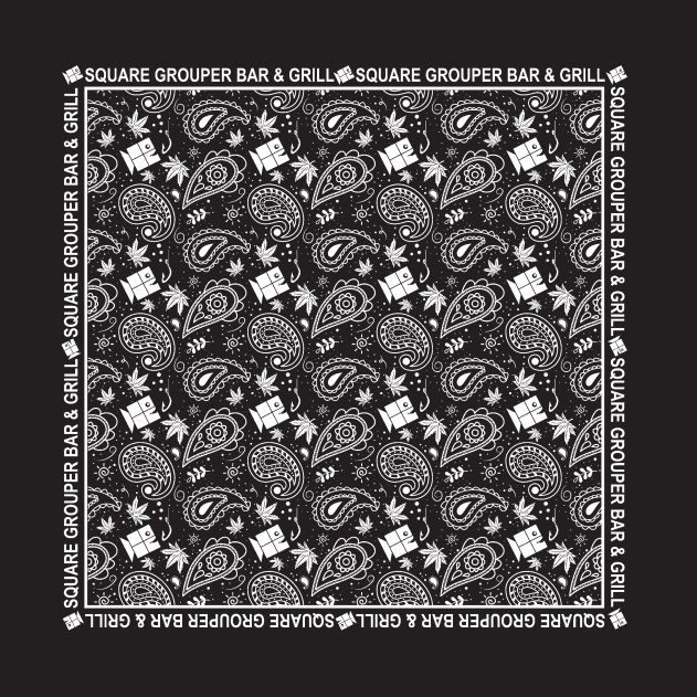 Square Grouper Paisley Bandanna, Colour: Black
