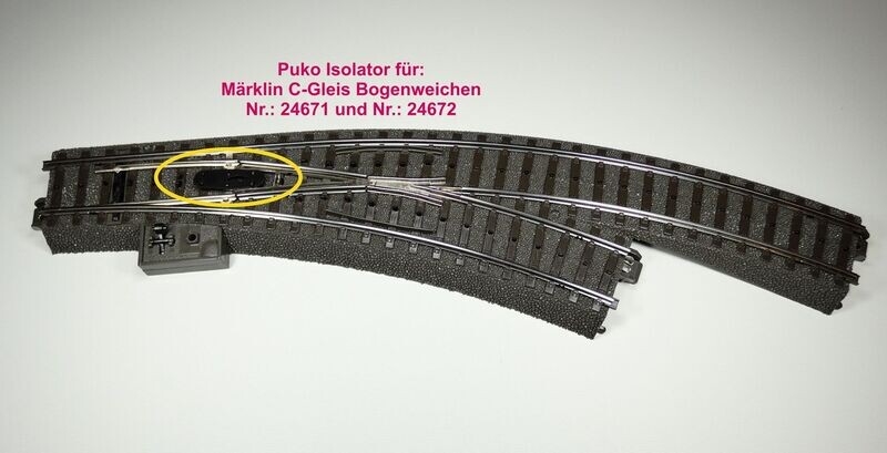924671 Puko Isolator für C-Gleis Bogenweiche R360 (Nr. 24671 und 24672) 924671 Puko Isolator für C-Gleis Bogenweiche R360 (Nr. 24671 und 24672)