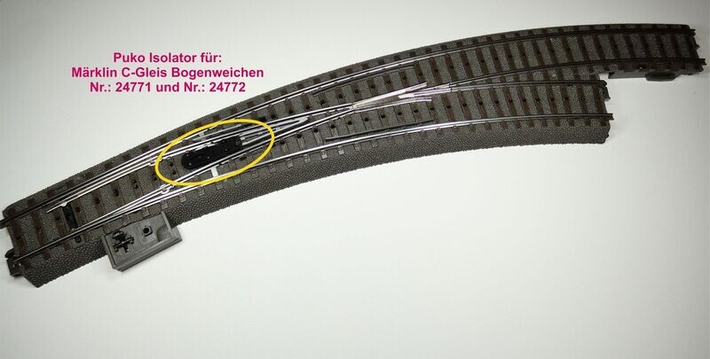 924771 Puko Isolator für C-Gleis Bogenweiche R515 (Nr. 24771 und 24772) 924771 Puko Isolator für C-Gleis Bogenweiche R515 (Nr. 24771 und 24772)