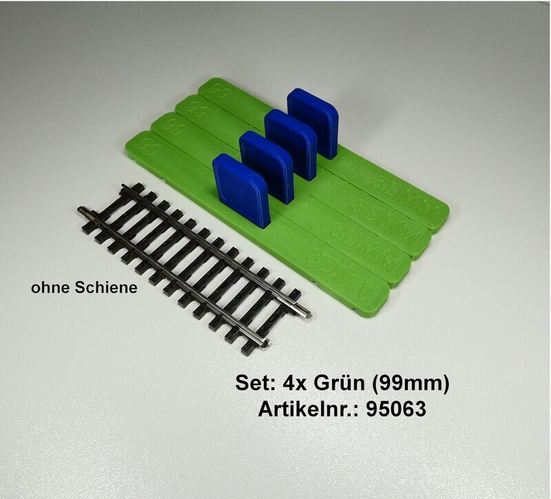 95063 Parallelgleis-Fixierset (K-Gleis) 4er-Pack (Set mit 4x Grün 99mm) 95063 Parallelgleis-Fixierset (K-Gleis) 4er-Pack (Set mit 4x Grün 99mm)