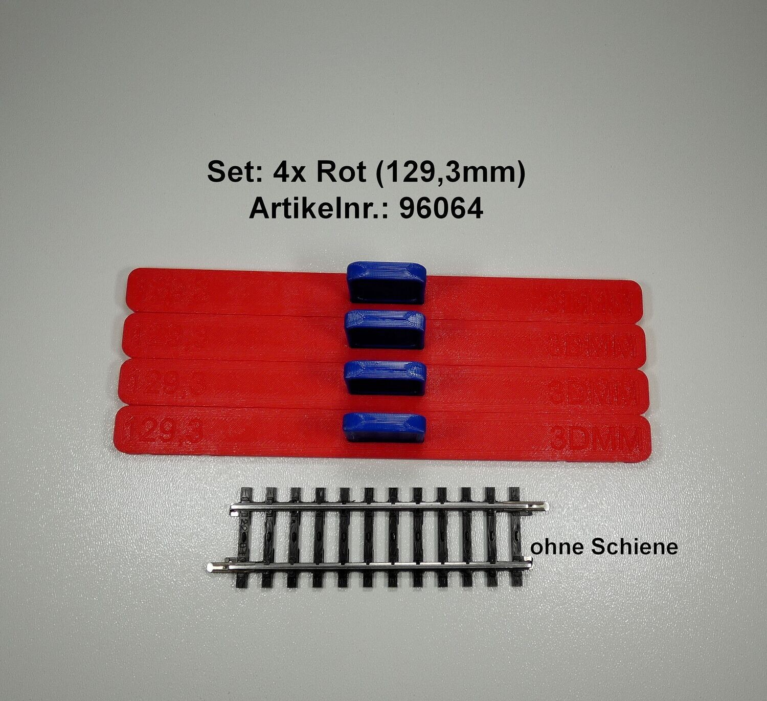 95064 Parallelgleis-Fixierset (K-Gleis) 4er-Pack (Set mit 4x Rot 129,3mm)