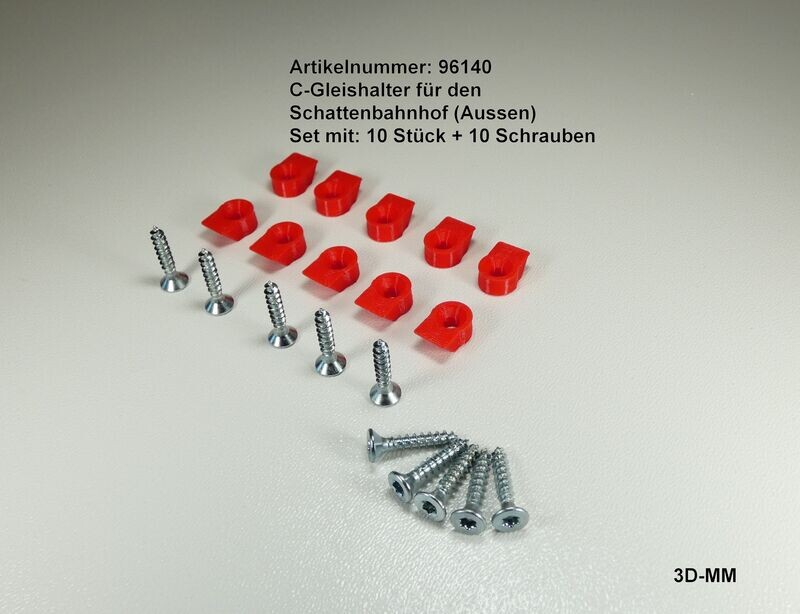 96140 C-Gleishalter für den Schatten- bahnhof (Aussen) Set mit:  10 Stück +Schrauben