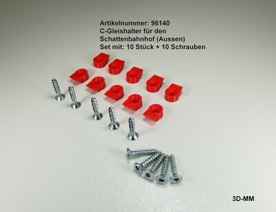 96140 C-Gleishalter
für den Schatten-
bahnhof (Aussen)
Set mit:
10 Stück
+Schrauben