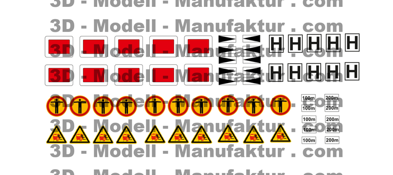 17042 diverse Schilder (Signaltafel, Seitenangabe-, Halte-, Sperr-, Gefahrenstell und Entfernungstafel) für Spur N und H0 17042 diverse Schilder (Signaltafel, Seitenangabe-, Halte-, Sperr-, Gefahrenstell und Entfernungstafel) für Spur N und H0