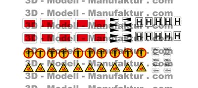 17042 diverse Schilder (Signaltafel, Seitenangabe-, Halte-, Sperr-, Gefahrenstell und Entfernungstafel) für Spur N und H0