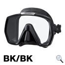 TUSA M1001 Freedom HD SCUBA DIVE Mask WITH BLACK SILICONE SKIRT, COLOUR: BLACK