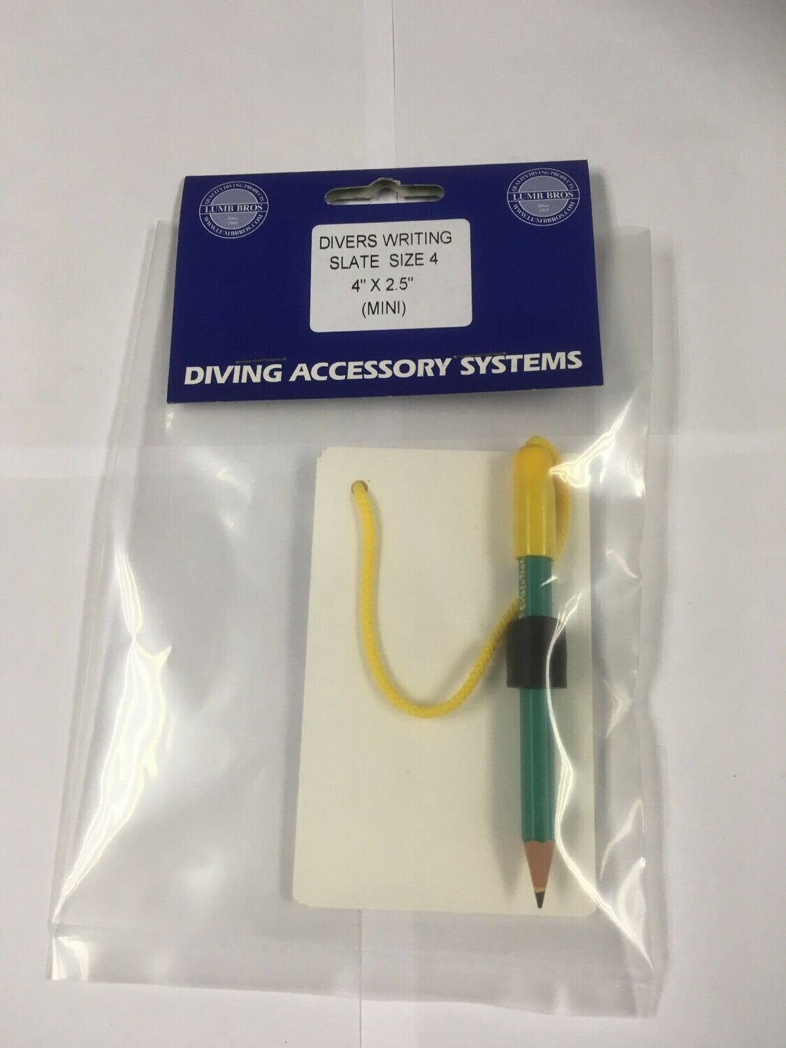 LUMB Scuba diving  Writing Slate with attached pencil  . Choice of sizes, SLATE SIZE: NO4 : 4 x 2.5 INCH